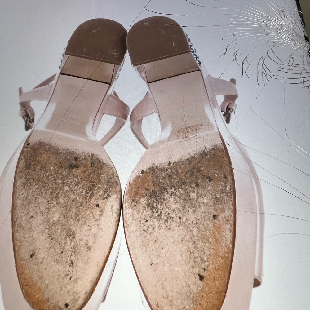 Miu Miu Pink Platform Sandals Block Heel Crystals… - image 3